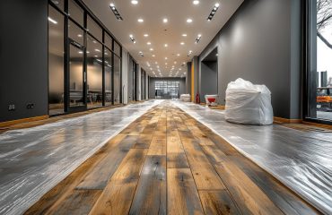 Commercial-Flooring-Modern-Office-Installation Commercial flooring installed in contemporary business office environment