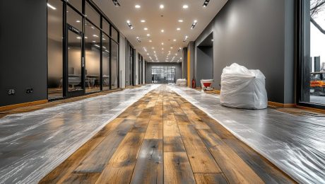 Commercial-Flooring-Modern-Office-Installation Commercial flooring installed in contemporary business office environment