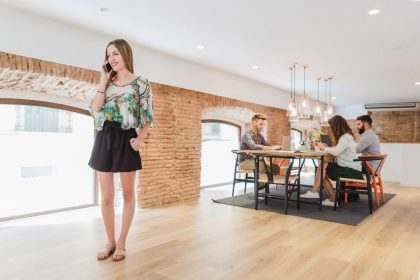 Commercial vinyl tile Melbourne installed in modern office space