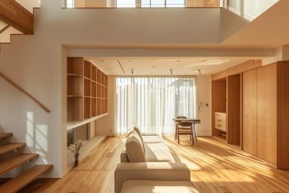 Engineered timber floor installed in modern residential living area