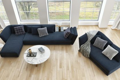 Hybrid flooring installed in contemporary residential interior