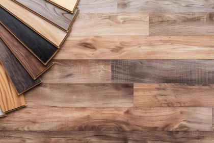 laminate floor in modern living room interior