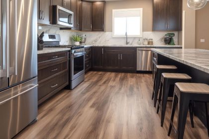 Non-slip vinyl flooring installed in a modern Melbourne kitchen
