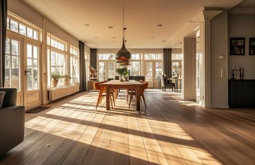 Timber flooring installed in a modern interior space